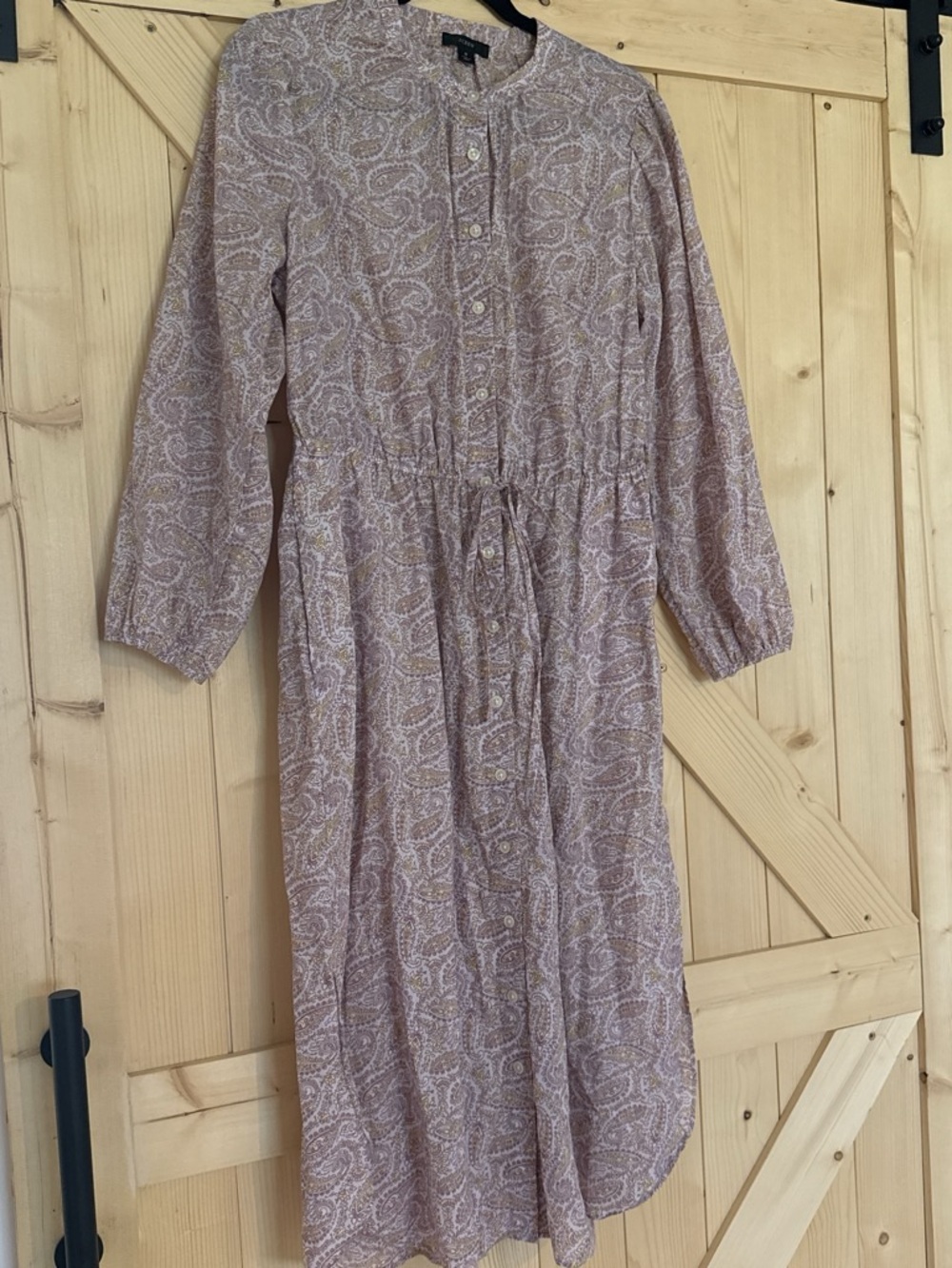 Lavender Paisley Button-Front Midi Dress